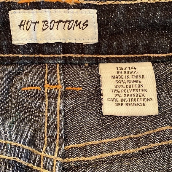 Hot Bottoms Denim shorts embroidered pockets zip button closure 5 pocket 32 - Picture 5 of 8